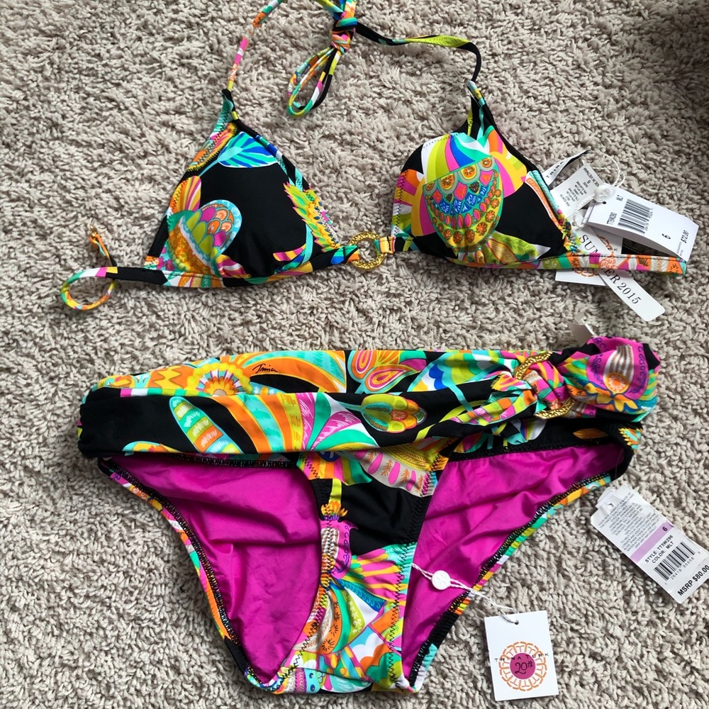 Like New Trina Turk Tahitian floral Bikini swimsuit